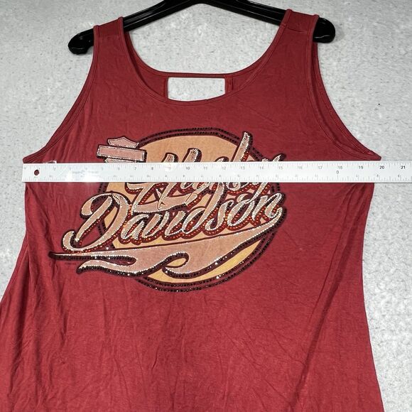 Harley Davidson Tank Top Womens Size 1XL Red Sleeveless Rayon Blend 2021 - Picture 5 of 12